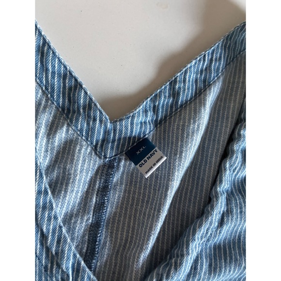 Old Navy Blue White Striped Button Front Casual Dress‎ Women's XXL - Picture 3 of 5